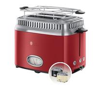 Russell Hobbs Tostapane Retro, 2 fette, Panini, Toast Farciti, 1300 W, Funzione Lift & Look, Riscaldare, Scongelare, Rosso, 21680-56