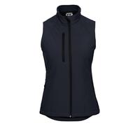 RUSSELL Smanicato LADIES' SOFTSHELL GILET Giubbotto Donna Antivento FRENCH NAVY