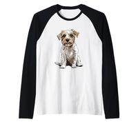 Russell Terrier Dog Illustrazione Maglia con Maniche Raglan