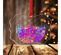 Russia Mosca Rainbow Skyline Ornamento di Natale Città Grattacielo Edifici Sagome Farfalla Albero di Natale Ornamento Ricordo Acrilico Palla di Natale per la decorazione della casa Regali Novità Amico
