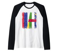 Russia Repubblica Centrafricana Mezza Bandiera Russo Car Roots Maglia con Maniche Raglan