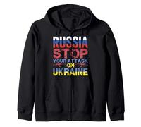 Russia Stop Your Attack on Ucraina Peace For Ucraina Felpa con Cappuccio