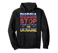 Russia Stop Your Attack on Ucraina Peace For Ucraina Felpa con Cappuccio