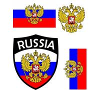 Russia - Toppa termoadesiva con stemma della Russia, 4 pezzi