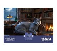 Russian Blue 1000 Pieces Jigsaw Puzzles For Adults Challenging Game Stress Relieving Entertainment Cultivate The Spirit of Teamwork For Adults Gifts 70x50cm/1000pcs