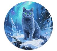 Russian Blue 1000 Tessere Pet Puzzle Circolare Divertimento Festa Aziendale Regalo Per Adulti E Bambini Da 14 Anni E Più 1000pcs (67.5x67.5cm)