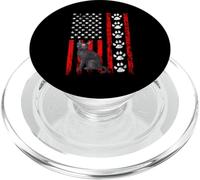 Russian Blue Cat 4th of July Patriotic American Flag Paws PopSockets PopGrip per MagSafe