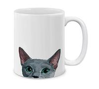 Russian Blue Cat Mug Ceramica Tazzine Da Caffè Con Manico Tazze Per Ufficio Cappuccino Espresso Casa 330Ml