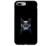 Russian Blue Cat Realistico Face Art Nero Custodia per iPhone 7 Plus/8 Plus