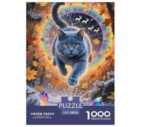 Russian Blue Jigsaw Puzzle Impossibili 1000Pcs Decorazione Per La Casa. Rilassamento E Intelligence Per Adulti E Bambini Da 12 Anni 38x26cm/1000pcs
