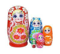 Russian Dolls | 5 Piece Flower Painted Wooden Home Decoration 11cm |