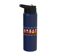 Russian Matryoshka Babushka Flowers Nesting Dolls Stainless Steel Insulated Water Bottle