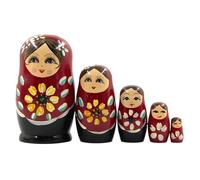 Russian Nesting Dolls Set - Woodsculpture Five-Layer Hand Painted Dolls | 5 pezzi Handmade Nesting Doll Table Figurines for Christmas, Kid Room Fireplace Holiday Table Center Bedroom Entrance