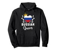 Russian Queen Russia Flag Proud Russian Woman Felpa con Cappuccio