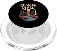 Russian River - Maglietta retrò minimalista con fiume russo PopSockets PopGrip per MagSafe