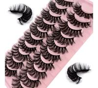 Russo 10 paia riutilizzabili look 7D finto visone soffice volume falso fatto a mano spessore morbido lungo drammatico per ()