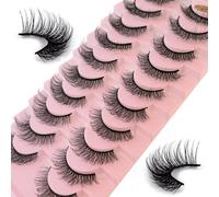 Russo 10 paia riutilizzabili look 7D finto visone soffice volume falso fatto a mano spessore morbido lungo drammatico per ()