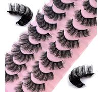 Russo 10 paia riutilizzabili look 7D finto visone soffice volume falso fatto a mano spessore morbido lungo drammatico per ()