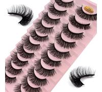 Russo 10 paia riutilizzabili look 7D finto visone soffice volume falso fatto a mano spessore morbido lungo drammatico per ()