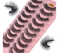 Russo 10 paia riutilizzabili look 7D finto visone soffice volume falso fatto a mano spessore morbido lungo drammatico per ()
