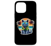 Russo Blue Cat Proprietario Estate Vibes Vacanza Vacanza Mamma Papà Custodia per iPhone 13 Pro Max