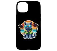 Russo Blue Cat Proprietario Estate Vibes Vacanza Vacanza Mamma Papà Custodia per iPhone 15 Plus