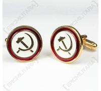 Russo FALCE E MARTELLO GEMELLI Ottone Soviet Rosso Esercito Militare Accessorio