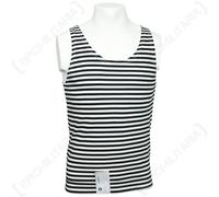 Russo Nero Banda Veste Tel'nja?ka - 100% Cotone Marino Senza Maniche Superiore