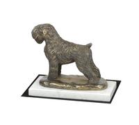 Russo Nero Terrier - Figura Con Uno Cane Su Bianco Marmo Art Dog