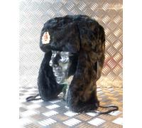 Russo/Soviet / USSR Nero Cossack Cappello Con Orecchio Flaps. All Taglie - Nuovo