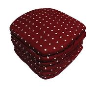 Russo Tessuti 6 Cuscini Coprisedia Cuore Pois Lucy Elastico Cucina Vari Colori-Rosso