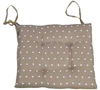Russo Tessuti 6 Cuscini Sedie Cucina Coprisedia Cuore Lucy Imbottiti Laccetti Vari Colori-Beige