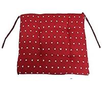 Russo Tessuti 6 Cuscini Sedie Cucina Coprisedia Cuore Lucy Imbottiti Laccetti Vari Colori-Rosso