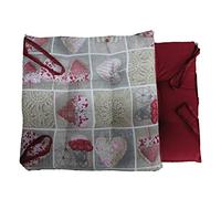 Russo Tessuti 6 Cuscini Sedie Cucina Coprisedia Imbottiti Cuore Allungato Shabby Laccetti -Bordeaux