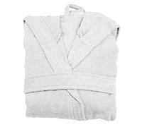 Russo Tessuti Accappatoio BIANCALUNA Micro Spugna 100% Cotone Cappuccio Bora Vari Colori -Bianco-M
