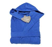 Russo Tessuti Accappatoio BIANCALUNA Micro Spugna 100% Cotone Cappuccio Bora Vari Colori -Royal-M