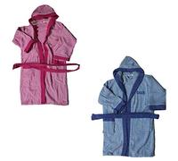 Russo Tessuti Accappatoio Spugna Kids Cappuccio Bimbo Bimba Palestra Piscina 100% Cotone-Celeste-12/14 Anni