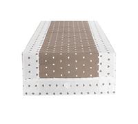 Russo Tessuti Centrotavola Runner Striscia Tavolo Fantasy Lucy Cuori Piccoli Pois Cucina Casa-Beige