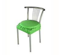 Russo Tessuti Coppia Cuscini Sedie Cucina Coprisedia Imbottiti Rotondi Tinta Unita Elastico -Verde Acido