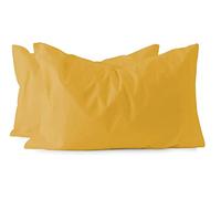 Russo Tessuti Coppia Federe Guanciali Cuscini Maestri Cotonieri 100% Puro Cotone Color-Oro