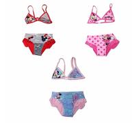 Russo Tessuti Costume Bikini 2 Pezzi Bambina Mare Piscina Beach Minnie Pois 8 Anni Righe Blu