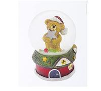 Russo Tessuti Palla di Vetro con Neve Natalizia Babbo Natale Frosty Orsetto 9cm-Variante 2