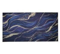 Russo Tessuti Passatoia Tappeto Guida Zerbino Cucina Metraggio Effetto Marmo Marmorizzato Color-Blu Notte-50x340