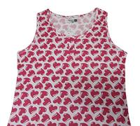 Russo Tessuti Pigiama Donna Camicia Notte Karel Piu' Cotone 100% Canotta Cuoricini Cuori-Rosa-XL