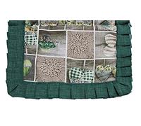 Russo Tessuti Runner Striscia Copritavolo Centro Cuore Allungato Vari Colori 43x133 cm-Verde