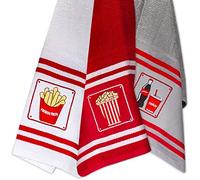 Russo Tessuti Set 3 Strofinacci da Cucina Maestri Cotonieri 100% Spugna di Cotone Street Food