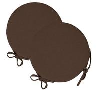 Russo Tessuti Set 6 Cuscini Coprisedia Cucina Sgabelli Rotondi Lacci Double Face Sfoderabili-Marrone