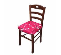 Russo Tessuti Set 6 Cuscini Sedie Imbottiti Con Alette Per Cucina Soggiorno Cuori Paris Love-Bordeaux