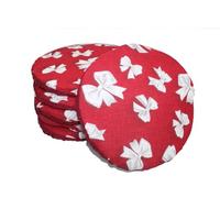 Russo Tessuti Set 6 Cuscini Sedie Rotondi Imbottiti Elastico Stampa 3D Fiocco Fiocchetti -Bordeaux