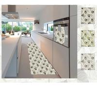 Russo Tessuti Tappeto Runner Home Passatoia Guida Zerbino Cucina Foglie Oro Matraggio Ginevra 50x240 Grigio